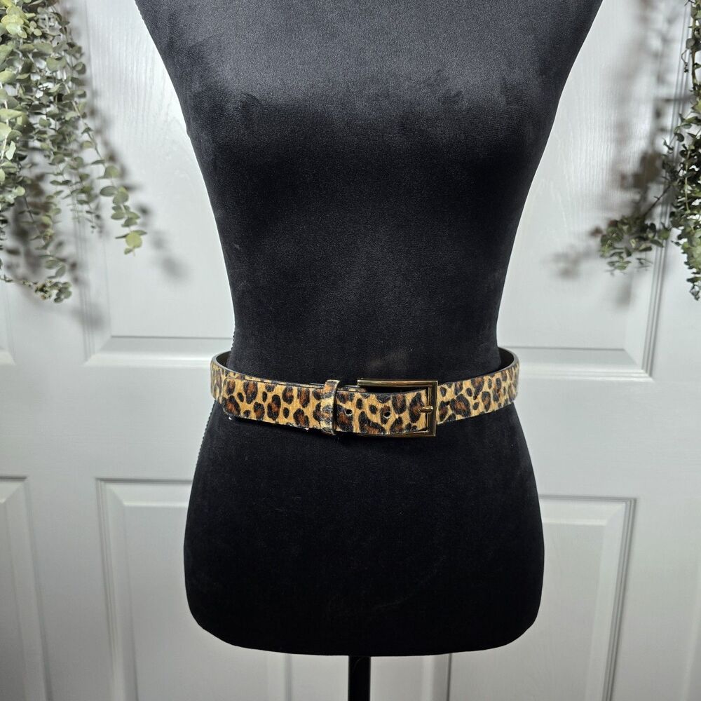 Express Faux Animal Hair Leopard Print Belt XS Italian Mob Wife